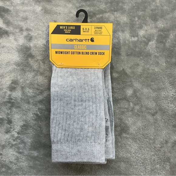 Carhartt Other - Carhartt Classic Midweight Cotton Blend Crew Sock 3pk Mens 9-11.5 ribbed durable